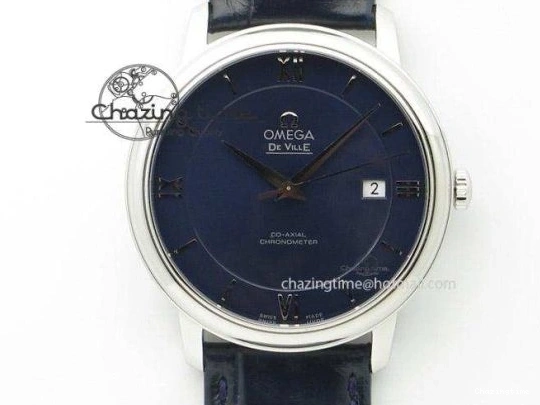 0429 UrbanChic De Ville YG MKF 1:1 Best Edition Silver Dial YG Markers on Black Leather Strap MIYOTA 9015 V 8048